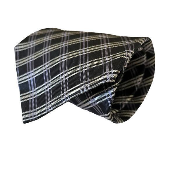 Polo Ralph Lauren Vintage Jacquard Plaid Check Wide Silk Tie - Handmade - Picture 1 of 10
